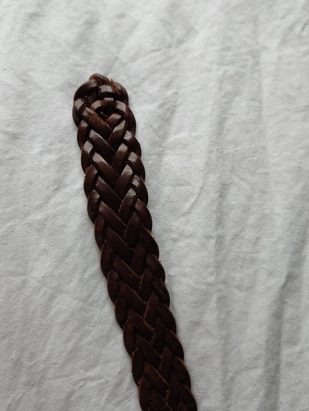 Coach Men's Dark Brown Braided Leather Belt Size 42in